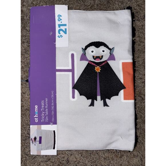 At Home Tricky Treats 72 Inch Table Runner Halloween Vampire - Picture 1 of 5